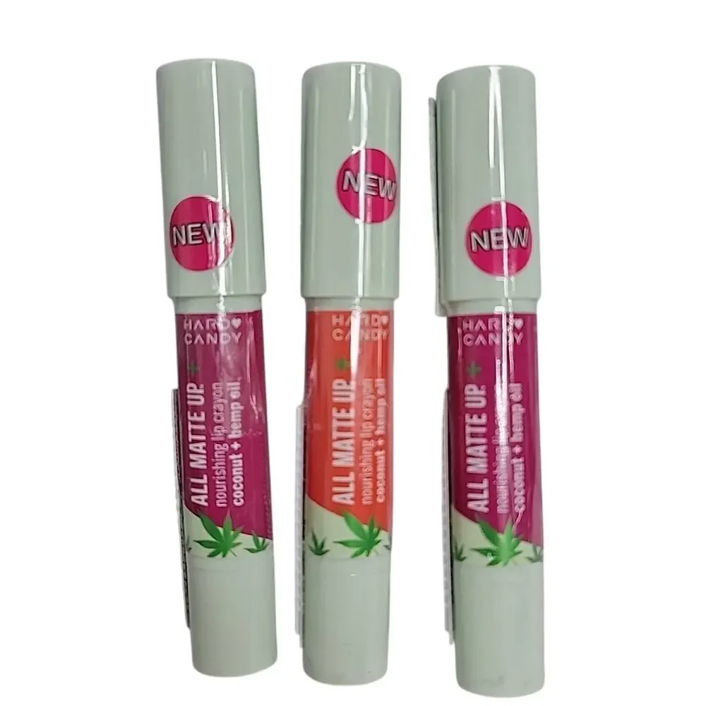 Hard Candy All Matte Up Lip Crayon Coconut Hemp Oil Lot 3 NEW Sealed
